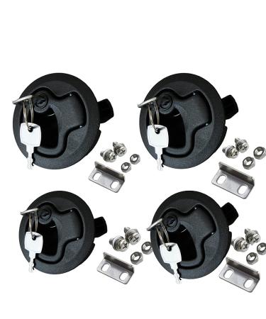 2PCS Marine Hatch Latch Lock Flush Pull Round Slam Latch for RV Boat Deck - Black - Buy Online on SooperMarket.com