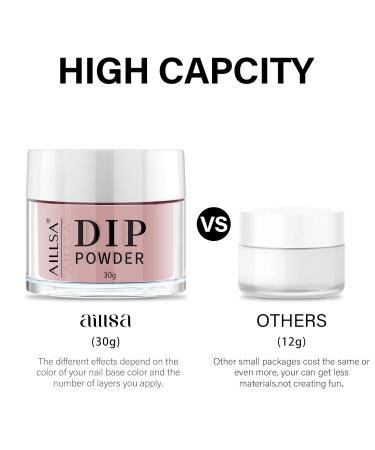 AILLSA Dip Powder - Translucent Jelly Nude Salmon Pink Nail Dipping Powder for DIY Manicure | Easy to Use Perfect Christmas Gift (1 Oz - Buy Online on SooperMarket.com