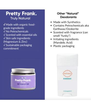 Pretty Frank Baking Soda-Free Natural Deodorant Jar - Lavender 2 Ounce (Pack of 1) | Aluminum-Free, Organic Ingredients for Women, Men & Teens - Buy Online on SooperMarket.com