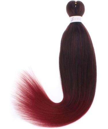 Leeven 8 Packs Pre Stretched Braiding Hair 30 Inch Yaki Texture Ombre Red Brading Hair Extensions for Box Braids Kanekalon Hair Fiber Crochet Hair Extensions for Braiding /30 Inch 1B900# 30 Inch (Pack of 8) 1B900 - Buy Online on SooperMarket.com