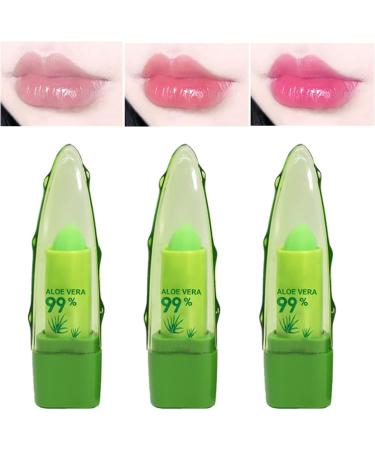 Aloe Vera Lip Balm Magic Colour Changing Lipstick Long Lasting Lip Balm Set Lips Moisturizer Aloe Vera Lip Stick for Women Girls (3 Pack) - Buy Online on SooperMarket.com