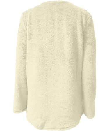 AMhomely Womens Plus Size Teddy Fleece Hooded Jumper - Beige M - Buy Online on SooperMarket.com