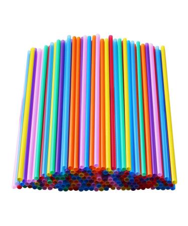200 Pcs Colorful Plastic Long Disposable Drinking Straws. (0.23''diameter and 10.2"long) Random 200