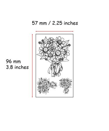 Esland Realistic Line Art Flowers Temporary Tattoos - Set of 10 Small Botanical Leaf Tattoo Stickers for Women - Buy Online on SooperMarket.com