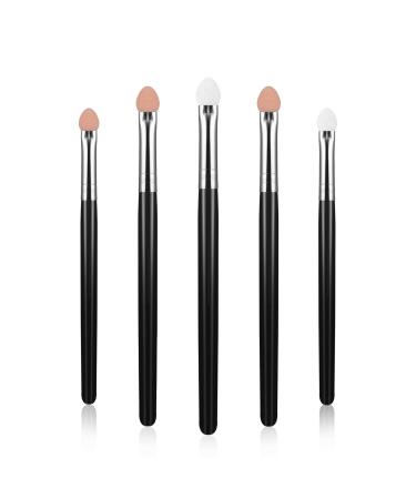 Wllhyf Make-up brush set eye shadow Applicator sponge eyeshadow brush sets reusable washable professional eyeshadow applicator brush set (5pcs black) 5PCs black