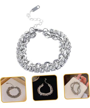 PACKOVE 4pcs Rhinestone Bracelet Charm Bracelets for Girls Bracelet for Charms Girls Bracelet Link Charm Bracelet Delicate Bracelet Personalized Bracelet Alloy Wrist Miss Jewelry - Buy Online on SooperMarket.com