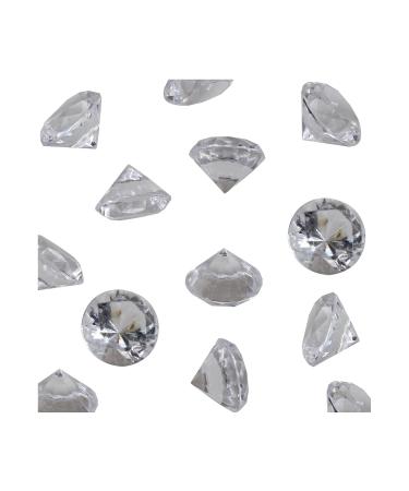WELMATCH Clear Acrylic Diamond Vase Fillers 0.75 Pound - 180 pcs 3/4 Inch Wedding Party Event Banquet Birthday Decoration Crystals Gem Table Scatters (Clear 180 pcs)