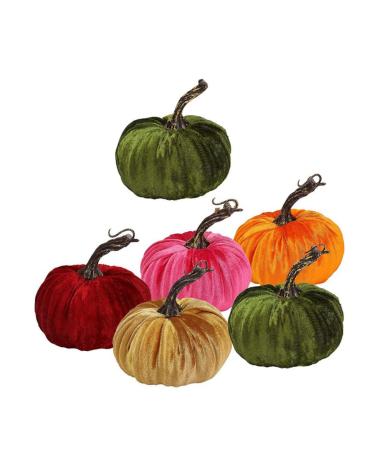 Alipis 6pcs Golden Velvet Pumpkin White Outfit House Ornaments Halloween Party Ornament Pink Outfit Pumpkins Fall Decor Realistic Pumpkins Fake Vegetables Ornament Household Supplies Foam