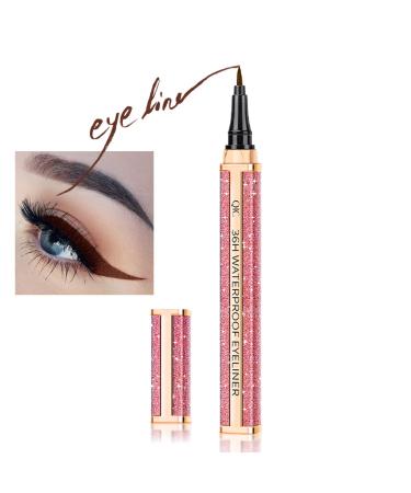 Liquid Eyeliner Soft Fine Tip Quick Drying Smudgeproof & Waterproof Eyeliner All Day Long-lasting Eye Liners for Women  1Pc Dark Brown