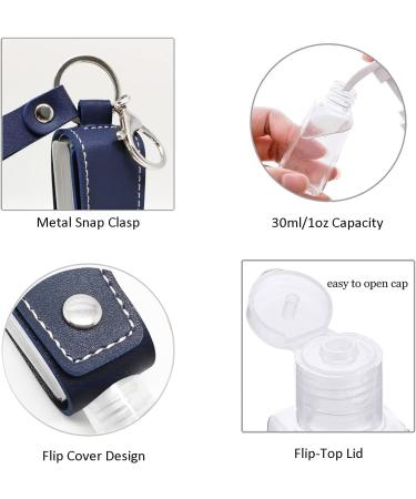 BRICUGLE Hand Sanitizer Holder Keychain with Mini Bottle - Refillable Cosmetic Container for Handbags, Purse, Backpack, and Keys (Blue) - Buy Online on SooperMarket.com