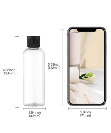 TOUREAL 100ML Travel Bottles Set - 5 Empty Plastic Cosmetic Bottles with Funnel - Flip Cap Ideal for International Shipping - Buy Online on SooperMarket.com