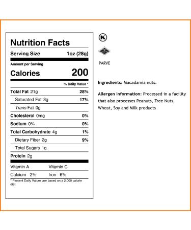 Jumbo Raw Macadamia Nuts - Unsalted, Gluten-Free & All-Natural | Healthy Keto Snack in Resealable 1lb Bag - Buy Online on SooperMarket.com