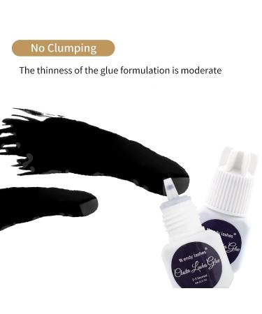 Professional-Grade 5ml Black Cluster Lash Glue - Long-Lasting, Waterproof, Low Irritation Individual Lash Adhesive for DIY Eyelash Extensions - Buy Online on SooperMarket.com
