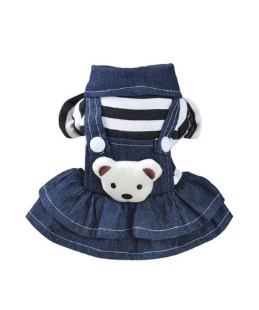 Angoily Dog Spring Dresses Dress for Summer Jeans for Girls Pet Apparel Dress with Bow Girls Nightgowns Classy Dress Summer Jeans Spring Dresses for Work Dog Dress Stripe Pet Supplies S As Shown