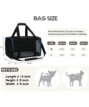 Zbrivier Soft Cat & Dog Carrier - Airline Approved, TSA Approved, Locking Zipper - Medium Black - Buy Online on SooperMarket.com