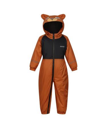 Regatta Children's Mudplay Iii Waterproof and Breathable Insulated Animal All-in-one Suit 2-3 Years CopAlm or BlkBe