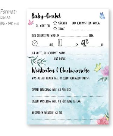 Babyarty Bear Games - 25 German Baby Shower Council Cards | Fun Baby Oracle Decoration A6 (10.5 x 14.8 cm) - Buy Online on SooperMarket.com