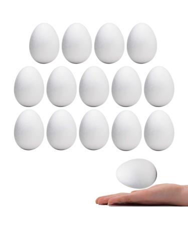 Crafare 3.15 Inch 15 Pack White Craft Foam Eggs Smooth for Spring Easter Christmas Holiday Crafts Making Handmade DIY Painting School Projects