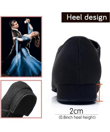 HIPPOSEUS Men's Ballroom Dance Shoes Latin Tango Rumba Low Heel - Black Suede Sole | Model M2 7.5 - Buy Online on SooperMarket.com