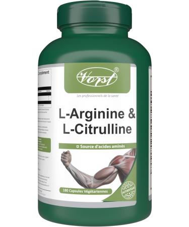 VORST L-Arginine & L-Citrulline Supplement 3 x 180 Vegan Capsules | Muscle Protein Synthesis | Amino Acids Complex | Max Strength | 3 Bottles - Buy Online on SooperMarket.com
