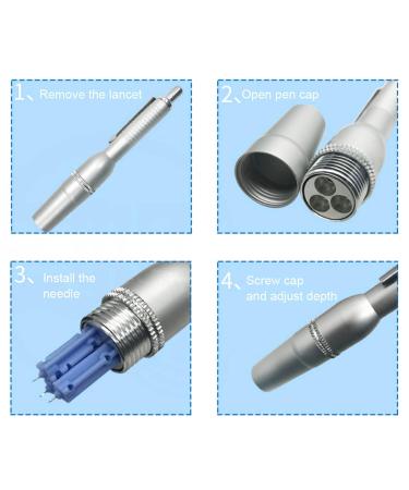 Professional Metal Blood Collection Device with Adjustable Depth for Home Use - High Blood Lancing Pen with Automatic Rebound, 3 Needles - Ideal for Massage - Buy Online on SooperMarket.com