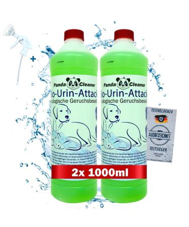 Pandacleaner Bio Urine Attack - Cat smell remover - 2000ml concentrate - carpet cleaner dogurine - odor remover/odor neutralizer - stain remover 1 L (2 Pack)