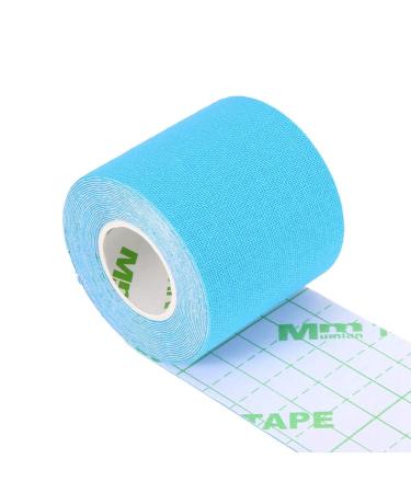 Muscle Tape Bandage Sports Muscle Tape Breathable Waterproof Adhesive Prevent Allergies Cotton for Sports Blue