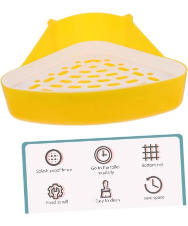 CIYODO Box Pet Potty Urinal Rabbit Toilet Rabbit Corner Pet Triangular Potty Bedding for Rabbits Abs White 24.5X18.5cm White - Buy Online on SooperMarket.com