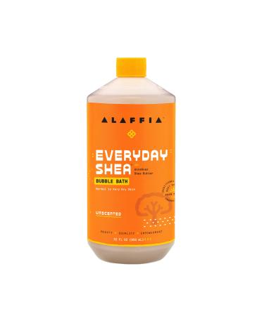 Alaffia Everyday Shea Bubble Bath, Soothing Support for Deep Relaxation and Soft Moisturized Skin | Made with Fair Trade Shea Butter | Cruelty-Free | No Parabens | Vegan, Unscented 32 Fl Oz Unscented 32 Fl Oz (Pack of 1)