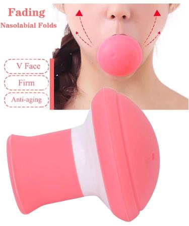 Face Masseter Trainer Silicone Face Lifting Tightening Shaping Slimming Tool Smile Trainer Lip Exerciser for Muscles Stretching V Shape Double Chin Exerciser Instrument Pink - Buy Online on SooperMarket.com