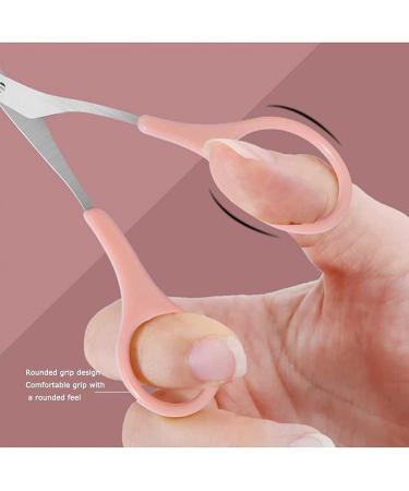 Professional Eyebrow Trimmer Scissors with Comb - Eyebrow & Eyelash Hair Remover Tool for Men and Women - Pink - Buy Online on SooperMarket.com