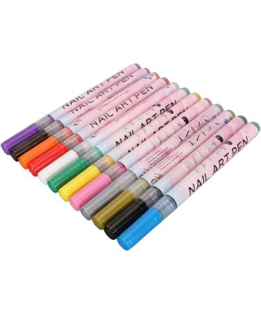 12 Pieces 3D Nail Polish Pens 0.5 mm Tip Bright Colours Easy to Use 3D Nail Art Pen Set for Party Family Salon - Buy Online on SooperMarket.com