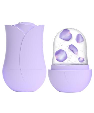 Ice Roller for Face - Beauty Ice Roller Silicone Ice Face Roller Cube Ice Roller for Face and Eye Facial Beauty Ice Roller Skin Care Tools Purple