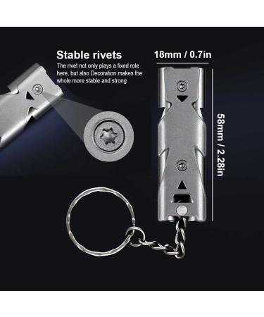 Zeaybsr 2-Piece Stainless Steel Emergency Pipe 150dB Outdoor Survival Keychain for Camping & Hiking (Black & Gray) - Buy Online on SooperMarket.com