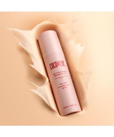 Coco & Eve Daily Radiance Primer SPF50 Sunscreen. Tinted Primer with SPF 50 for Sunscreen Protection Against UVA UVB. Antioxidants Niacinamide for Radiant Skin and Healthy Glow. (50 ml) - Buy Online on SooperMarket.com
