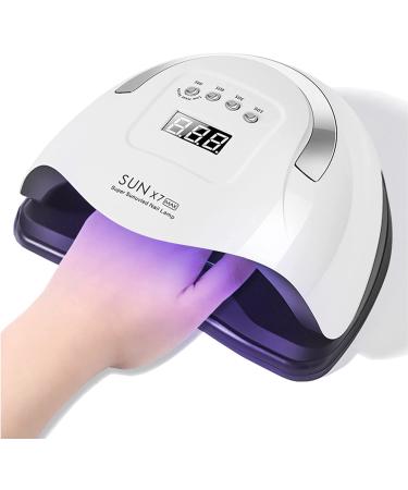 220W UV LED Nail Lamp Fast Nail Curing Lamps for Home & Salon Led Nail Dryer for Gel Polish with Automatic Sensor/4 Timer Setting Handle Professional Nail Art Tools x7max