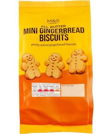 M&S Marks & Spencer Scottish All Butter Mini Gingerbread Biscuits Gently Spiced Vegetarian - 3 x 100g Bags - Buy Online on SooperMarket.com