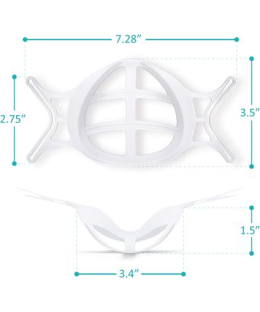 3D Mask Bracket Insert for Cloth Mask - Mouth Guard for Breathing Space - Comfortable Inner Support Frame (3 Pack, Semi-Transparent) - Buy Online on SooperMarket.com