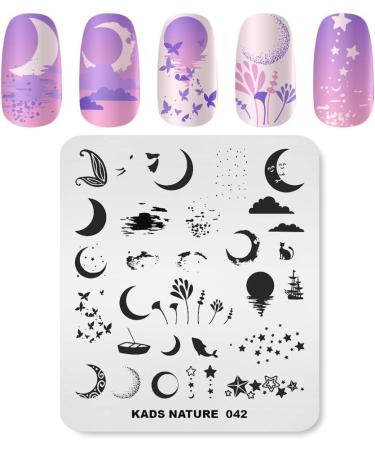 Alexnailart Stainless Steel Nail Stamping Template - Manicure Nail Art DIY Decoration NA042 - Buy Online on SooperMarket.com