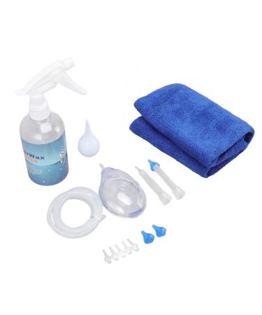 Ear Washer Bottle System Safe Ear Kits Easy Operation 3 Blue Reusable Tips Professional 1.2m Silicone Tube with Ear Muff for Home for Kids