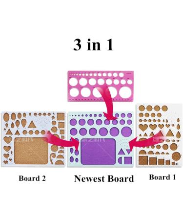 YURROAD 3 in 1 Paper Quilling Template Board | Quilling Knitting Cork Shape Mold DIY Tool - Buy Online on SooperMarket.com