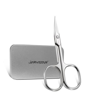 Jarvistar curved cutting edge nail scissors skin trims extra sharp stainless steel manicure scissors multi -purpose pedicure beauty for nail cuticles eyebrows eyelash dry skin 95mm nail scissors - curved