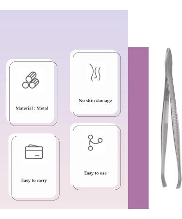 Yuuinnter Silver Tone Slanted Flat Tip Metal Hair Eyebrow Tweezer Cosmetic Tool for Lady - Buy Online on SooperMarket.com