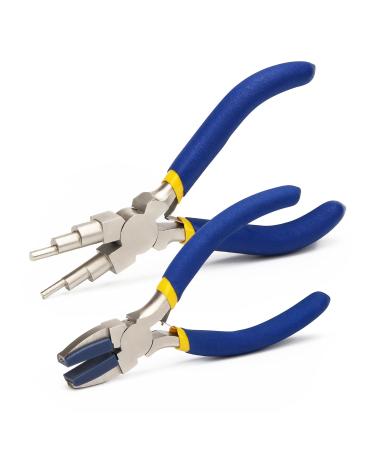 Jewelry Making Nylon Pliers Sets  AngleKai 6 IN 1 Jewelry Bail Making Pliers and Nylon Jaw Flat Nose Pliers Loop Pliers for Jewelry Making  Jump Ring (blue)