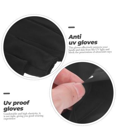 ABOOFAN 1 Pair Uv Gloves Half Finger Gloves Summer Driving Gloves Outdoor Hiking Gloves Uv Shield Gloves Touchscreen Gloves Summer Beach Gloves Point Fingers Fabric Women's 19.5x8cm Black - Buy Online on SooperMarket.com