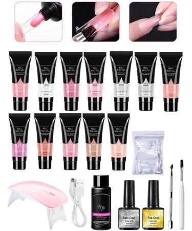 Polygel Nail Kit - All-in-One Starter Set for Nail Extensions & Art | 8 Piece DIY French Nail Tools (PGP012) - Buy Online on SooperMarket.com