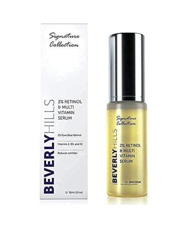 Beverly Hills Anti Aging Retinol Serum (2%) with Vitamin E B3 and K for Younger Skin | Anti Wrinkle Retinoid Serum for Face with Multivitamins for Hydrated & Vibrant Skin 30mL (120 Days Supply)
