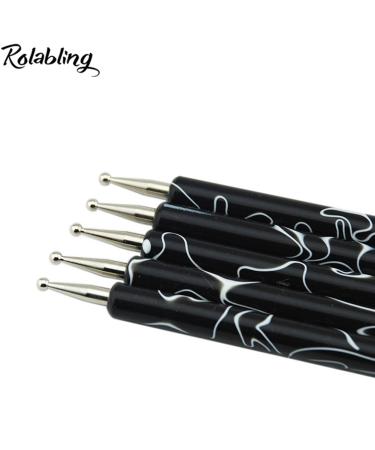 Rolabling 5 Pc Double-ended Nail Art Dotting Pens Set - Size 2 - Buy Online on SooperMarket.com