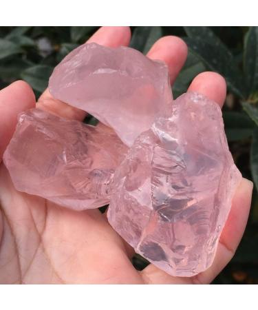 Natural Crystal Rough 3pcs Natural Pink Rose Quartz Crystal Rough Gemstone Specimen - Buy Online on SooperMarket.com