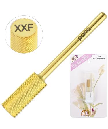 PANA Small Barrel Gold Nail Drill Bit 2X Fine Grit | 3/32 Shank Size - Fast Acrylic & Hard Gel Removal for Manicure Pedicure - Salon Quality Tool - Buy Online on SooperMarket.com